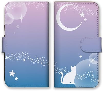 iPhone 11 iPhone 11 Case Notebook Type iPhone 11 Smartphone Case Cat Cute Cat Moon Simple Stylish Color 02