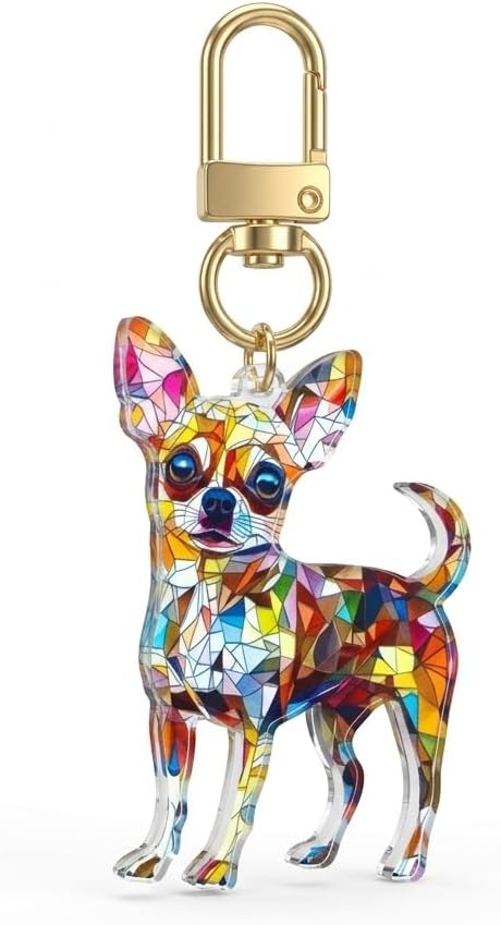 Dog Keychain – Animal Keychains Bag Charms for Women with Colorful Puppy Design, Cute Key Chains Gifts for Friend, Sister, Mom, Student, Boy, Famliy