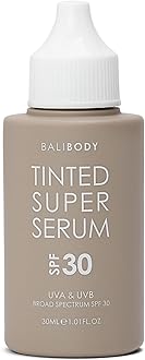 Bali Body Tinted Super Serum SPF30 | Tan Shade Daily Skincare for All Skin Types | Hyaluronic Acid Infused Skin Perfector for Glowing Skin | Vegan, Cruelty Free, Australian Made (30ml/1.01fl oz)