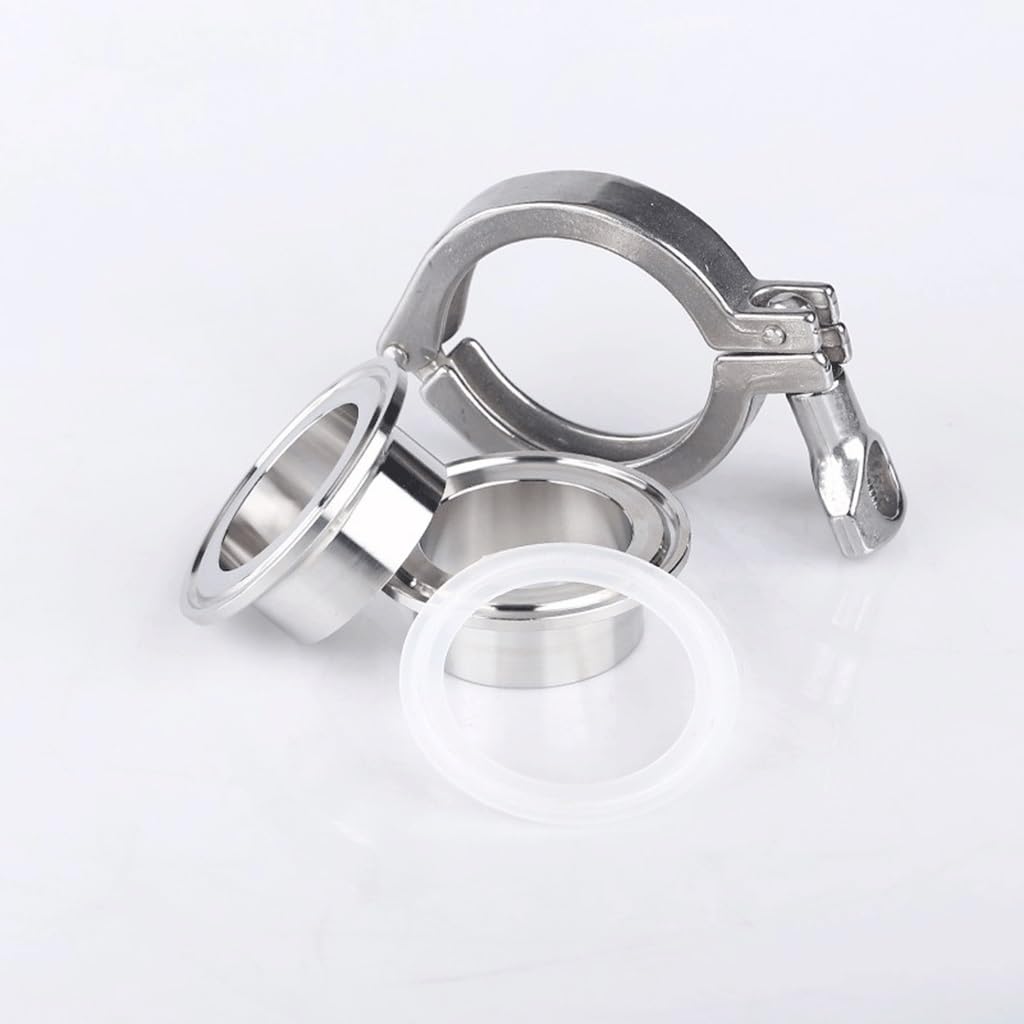 1 Juego de Casquillo de Soldadura para tubería con Brida + Abrazadera Tri Clamp + Junta de PTFE o Silicona de Acero Inoxidable 304, para Accesorios de fontanería domésticos.(133mmOD145mm)