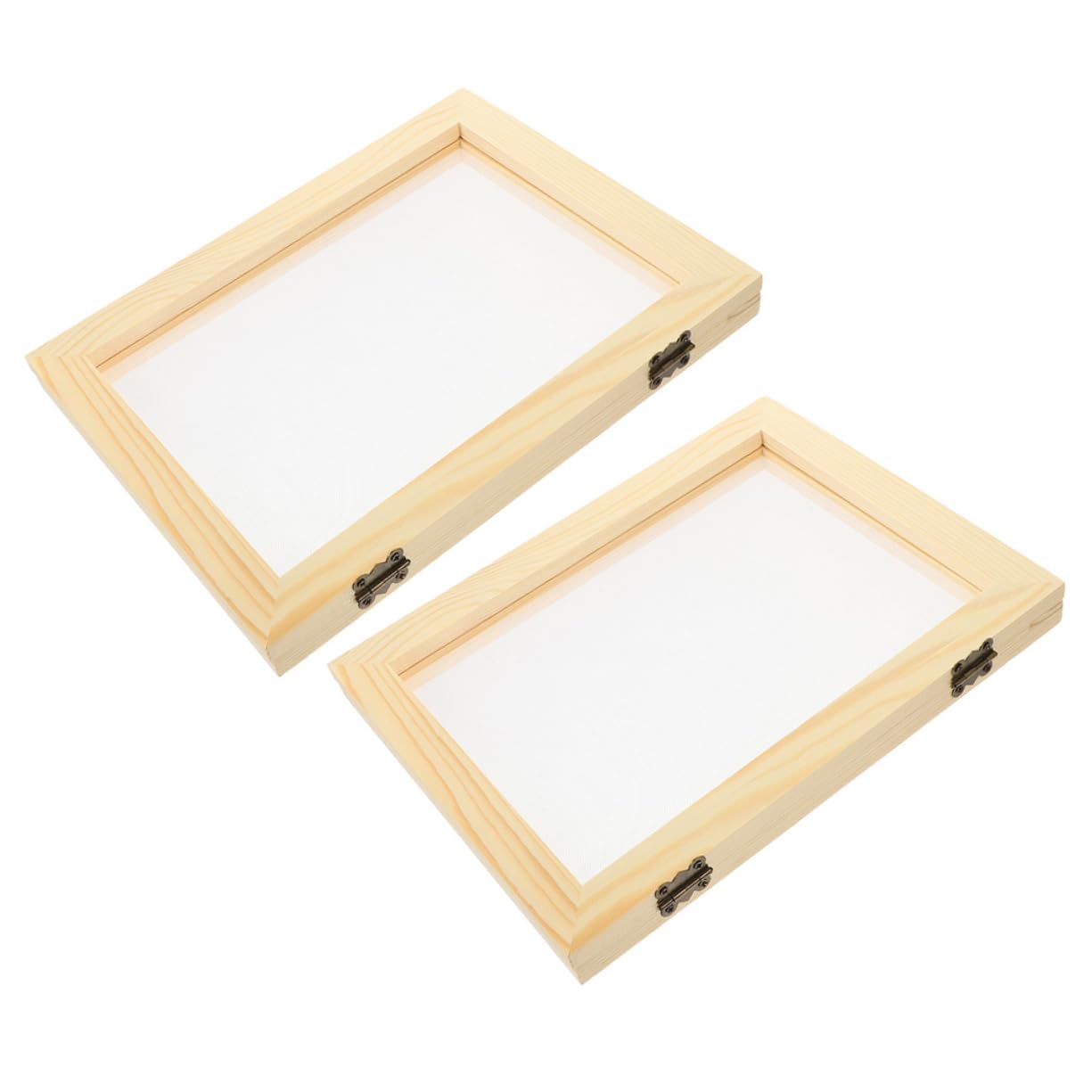 Gogogmee Wooden Paper Making Frames 2pcs Paper Craft DIY Screen Handmade Molding Tool Boys and Girls Art Craft Making Screen Random Style