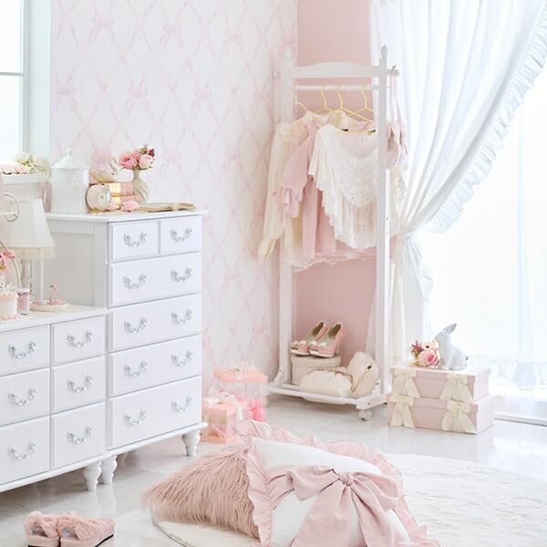 Amazon｜ロマンティックプリンセス 棚付きハンガーラック(幅60cm