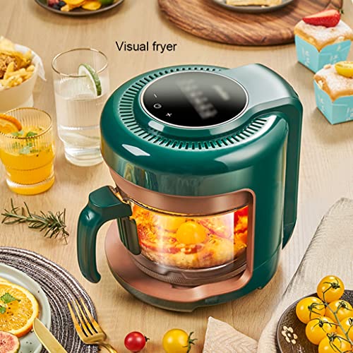 ELEdvb Luftfritteuse, sichtbare Klarglasfritteuse, Pommes-Frites-Maschine, Keine Fritteuse, kleine Luftfritteuse (Grün 25,4 * 22 cm) (Grün 25,4 * 22 cm) (Grün 25,4 * 22 cm) – Bild 4