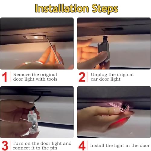 4 Piezas Lámparas LED con Proyector Logo para Puertas de Auto miniatura 6