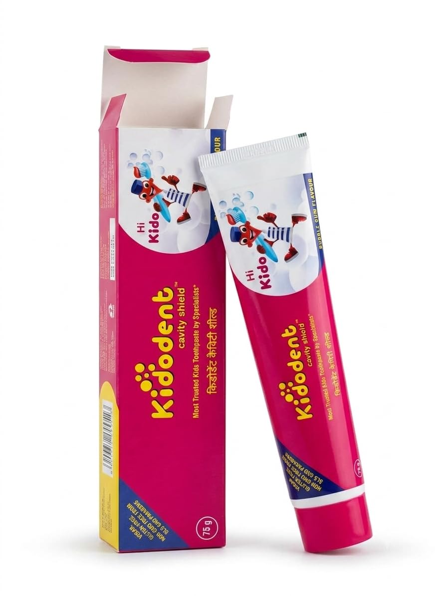 Kidodent Cavity Shield Toothpaste for Kids (75g) — Bubble Gum Flavour | Most Trusted Kids Toothpaste by Specialists, SLS/Paraben/GMO Free, Vegan-picture-10