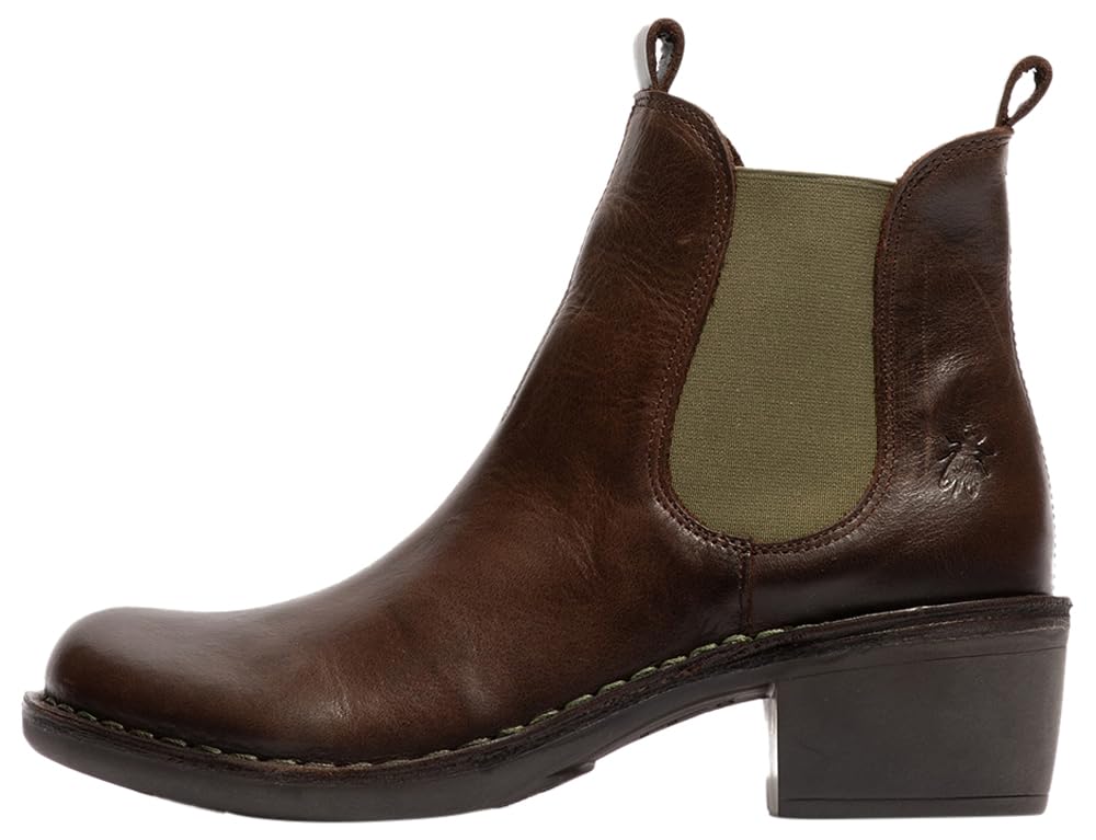Fly London Womens Meme030fly Ankle Boot, Dk Brown Green Elastic, 7 UK