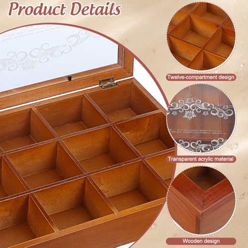 Coffret de rangement bois style rétro pour boucles d'oreilles - 4