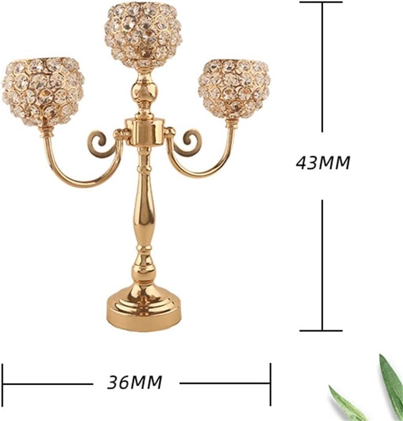 European Three-Headed Candlestick Wedding Decoration Ornaments Vintage Crystal Candle Table Candlelight Dinner