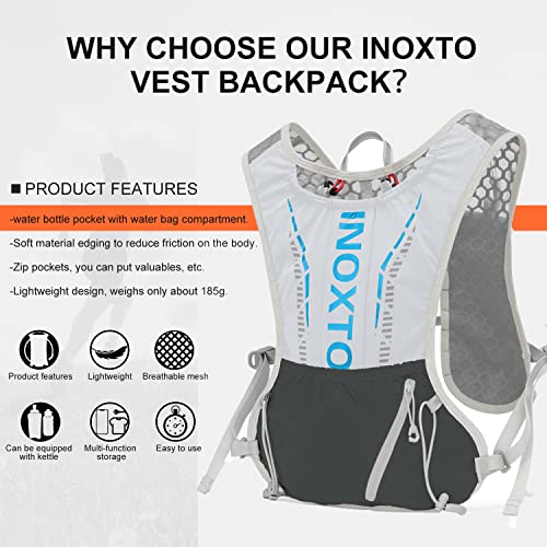 Image of INOXTO Hydration Vest Backpack, Lightweight Running Water Vest With 1.5L Bladder Bag for Hiking, Trail Running, Cycling, Marathon - Daypack for Women Men