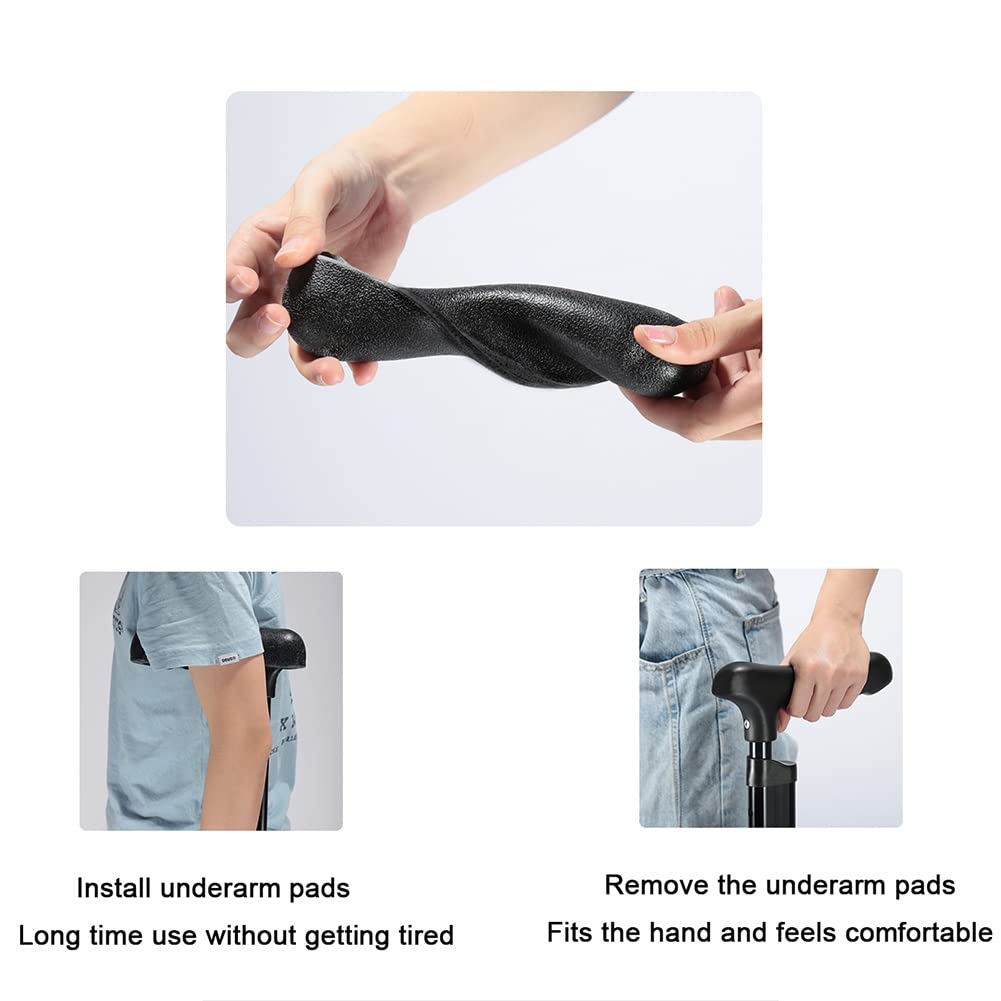 Muletas para Axilares para Adultos, Muletas Ortopedicas Ajustables para Caminar con Cómodas Almohadillas para Las Axilas, Manijas Ergonómicas, Bastones para Personas Mayores