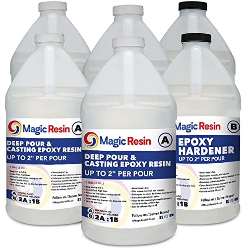 Deep Pour Epoxy Resin for River Table | 6 Gallon (22.8 L) | 2'' Deep Pour & Casting Epoxy Resin Kit | Low Odor | for River Tables, Deep Pour, Casting, Molding & More