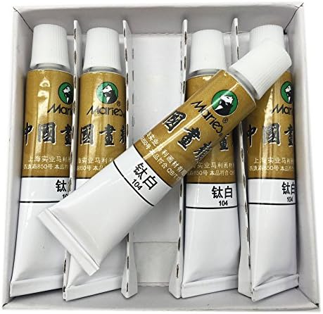 Easyou Marie's Big Size Chinese Painting Color Tubes Watercolor Drawing 12ml*5pcs Titanium White