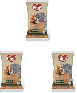 Aimé - Granulés Lapin Nain et Cochon d'Inde 1kg - Repas Complet - Apports Nutritionnels Garantis avec des Granulés Savoureux à Texture Croquante (Lot de 3)