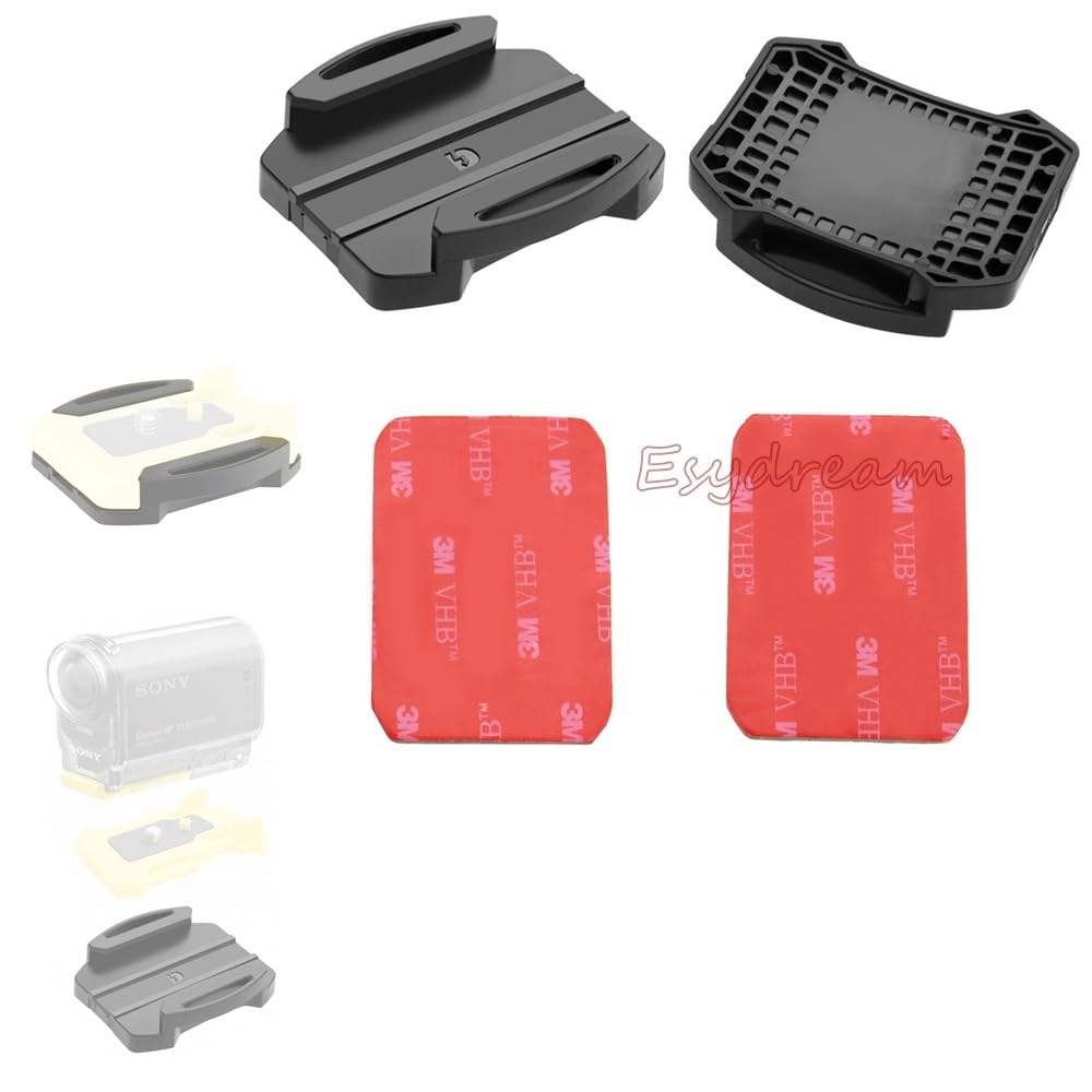 AECAM - Two Curved Surface Mount + Stickers Kit Androids Action HDR-AS30V HDR-AS100V HDR AS20 АS300R AS200V AS100V Replace VCT-AM1