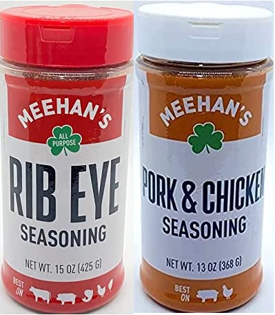 Meehan’s BBQ Seasoning Bundle – Ribeye & Pork and Chicken Seasoning, Grilling Set, 2 Pack