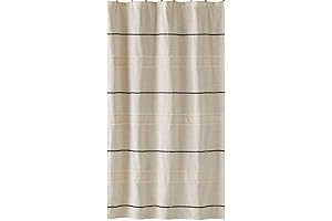 Soothing Beige and Black Combo Shower Curtain: Enhance Your Bathing Oasis