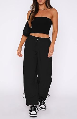 Miniatura 4 de DISCIPBUSH - Pantalones cargo holgados para mujer, pantalones parachute para mujer, pantalones rave, pantalones Y2K, atuendos de festival para mujer