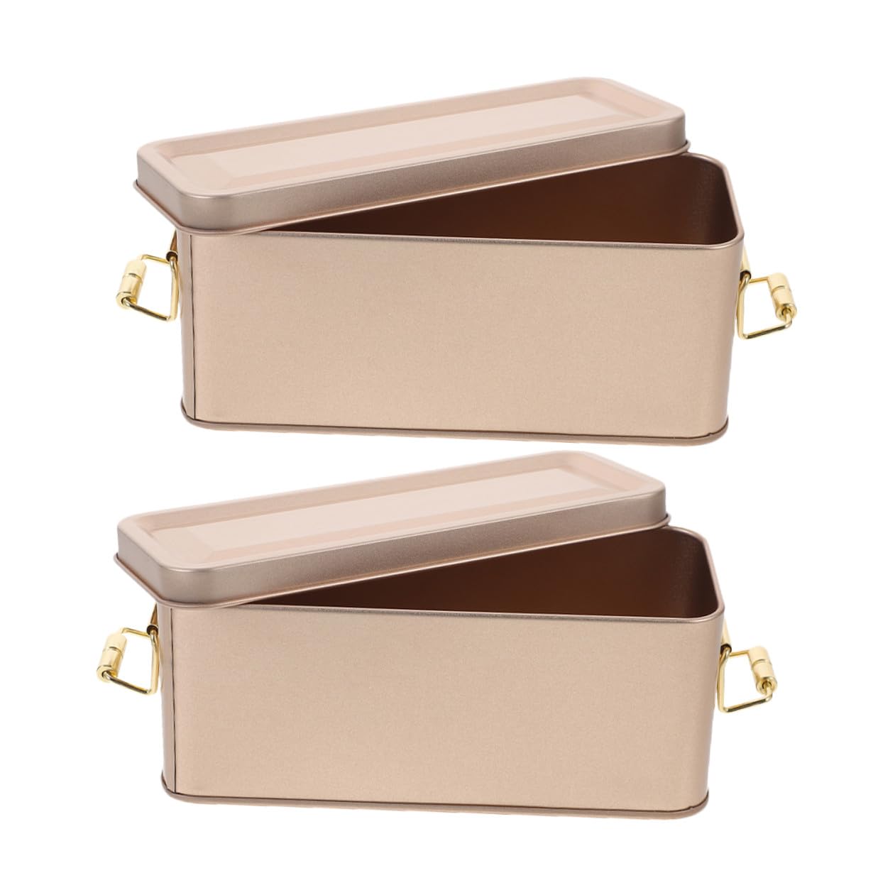 Cajas doradas decorativas de hojalata para organizar la mesa de té y dulces