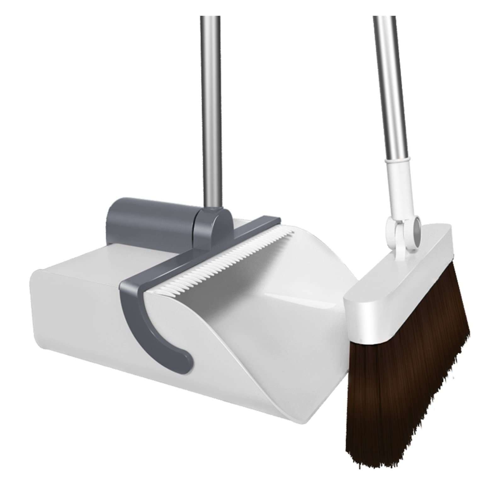 Scopa e Paletta Cucina con pennello Combo Stand Up Broom Dustpan Set Home Pavimento Casa Spazzatura Acciaio Acciaio inossidabile Asta Polvere rimuovere la maniglia lunga da interno Set Scopa e Paletta