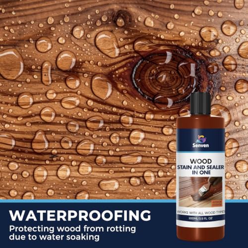 Image of Wood Stain and Sealer in One, Polyurethane Wood Finish Water Based Polyurethane Clear Gloss Wood Protection Polyurethanes Waterproof Coating, Fast Dry Polyurethanes Sealant, Easy Clean Up 100ml