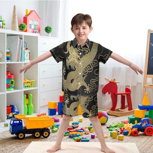 Image of visesunny Little Boys Short Sleeve T-Shirt Beach Shirts Casual Shorts Set Summer Clothes for Kids Outfits