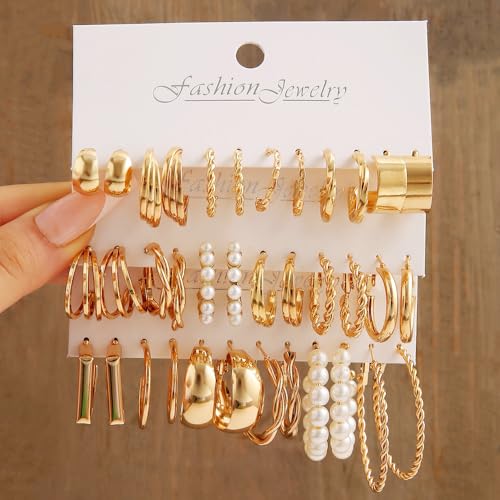 Image of Shining Diva Fashion Stylish Hoop Stud Earrings for Women and Girls