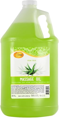 Miniatura 1 de SPA REDI - Aceite de masaje, Aloe Vera, 128 Oz - Pedicura profesional, manicura, terapia de masaje de cuerpo completo, hecho con aceite de