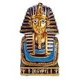 ERINGOGO Figura Decorativa Faraón Egipcio de Resina Artesanal Estatua Pequeña 7X7X13 CM para Decoración de Escritorio Adorno Egipcio de Mesa Estable y Duradero para Hogar y Oficina