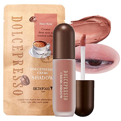 SKINFOOD Dolcepresso Crema Shadow - Creamy Eyeshadow - Shimmer Eyeshadow Cream - Liquid Eyeshadow for Under Brow Makeup - Cream Eye Shadow for Face Makeup -Cream Eyeshadow Matte (#04 Hazy Rose)