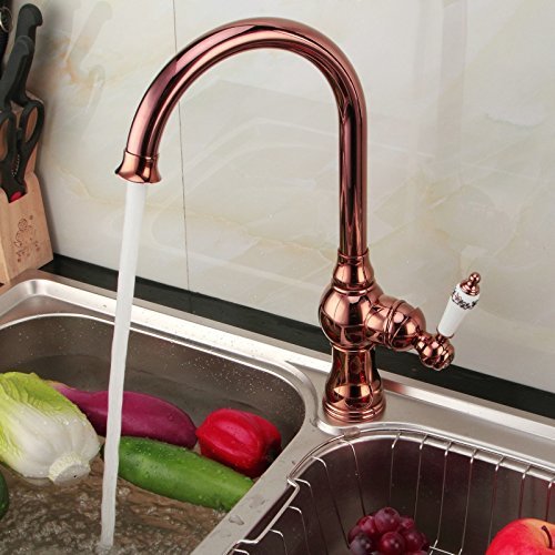 Robinet en laiton or rose d'évier au style européen pour salle de bain moderne