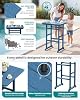 SERWALL Balcony Adirondack Chairs and Table 3 Pieces Set, Adirondack Bar Height Chairs Set of 2 and Bar Table, Outdoor Bar Stools Set for Bistro, Poolside, Backyard, Blue #2