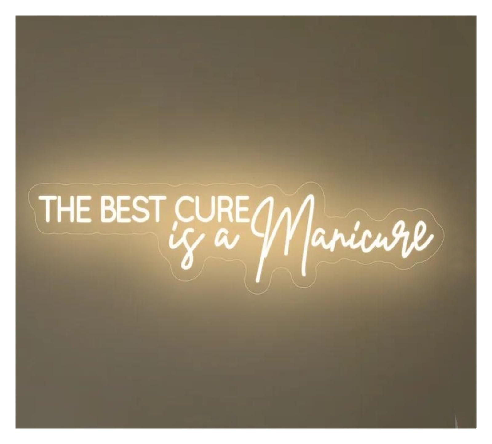 LEMST Signs Lamp The Best Cure is Manicure Neon Sign, Beauty Salon Signboard, Nail Studio Neon Light, Nail Salon Neon Sign, Beauty Room Decor 50cm(Warm White)