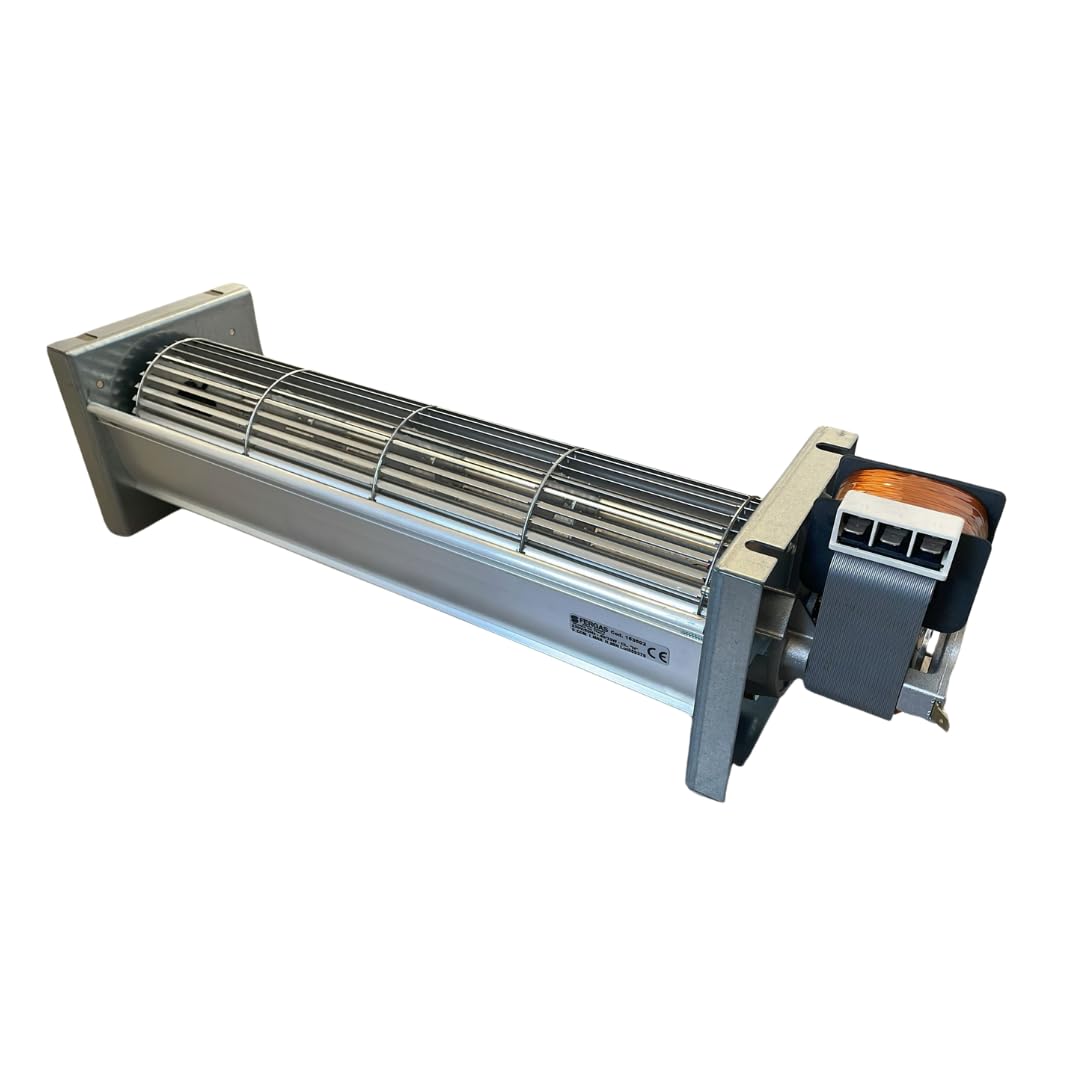 XODO STORE Ventola tangenziale Lunghezza Totale: 480 mm, Dimensioni Bocchetta: 370x44 mm, Doppia velocità per Stufa a Pellet