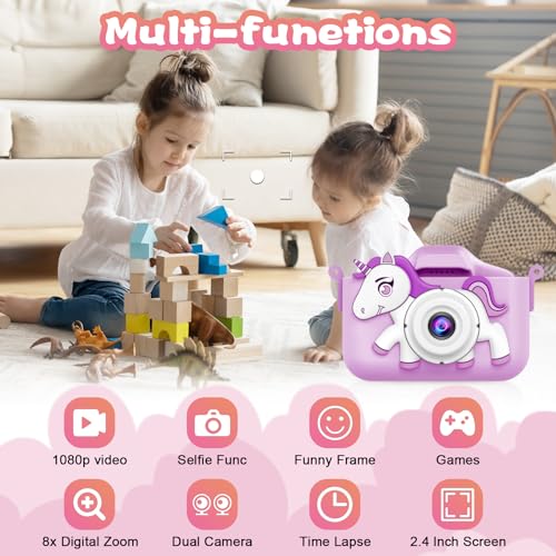 image for KAKTIN Kids Camera Gifts Toys for Age 3-8 Girls,Digital Video Camera f