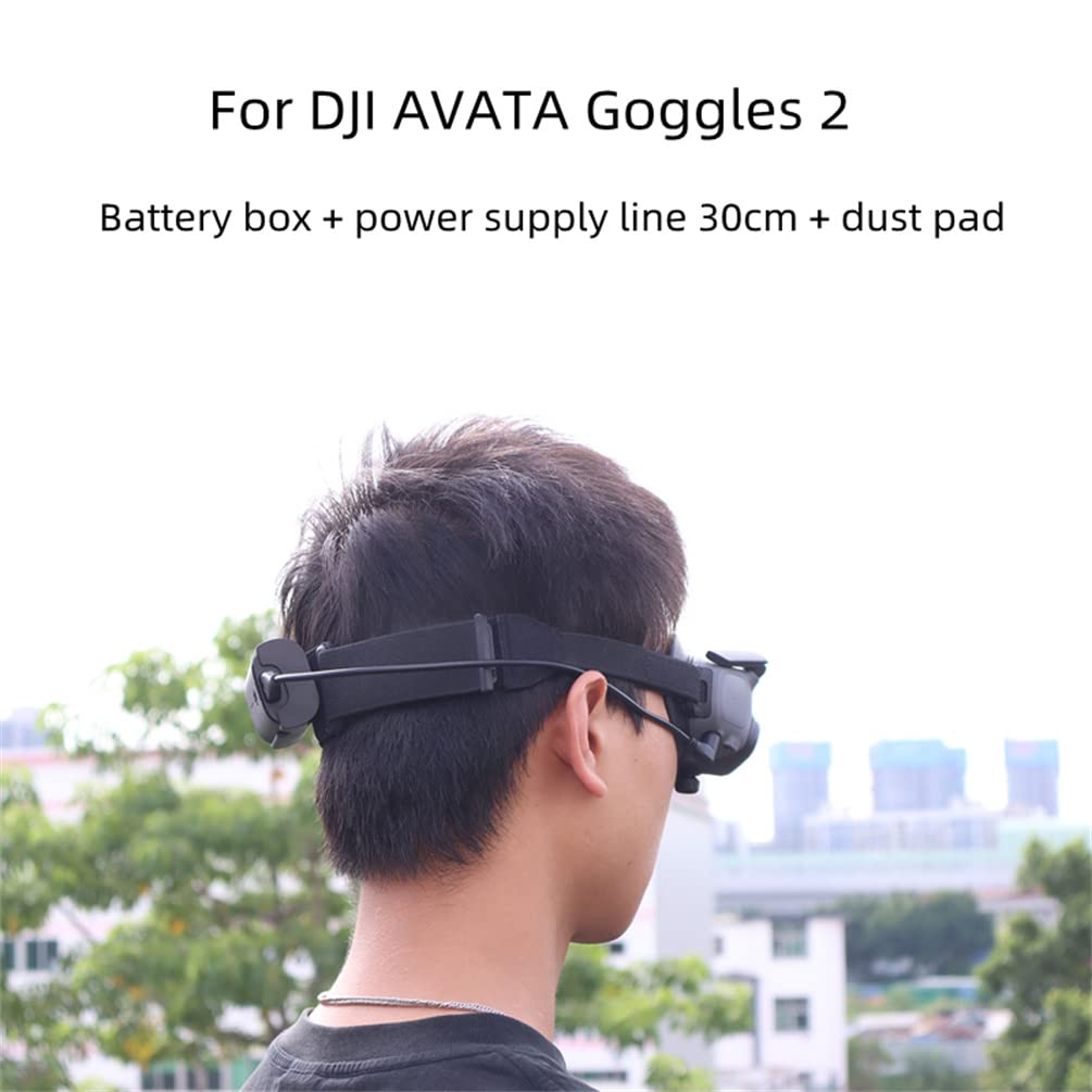 LiLiTok Zubehör Für DJI AVATA Goggles 2 - Rückseitige Batteriebox, Staubdichtes Pad & Stromkabel