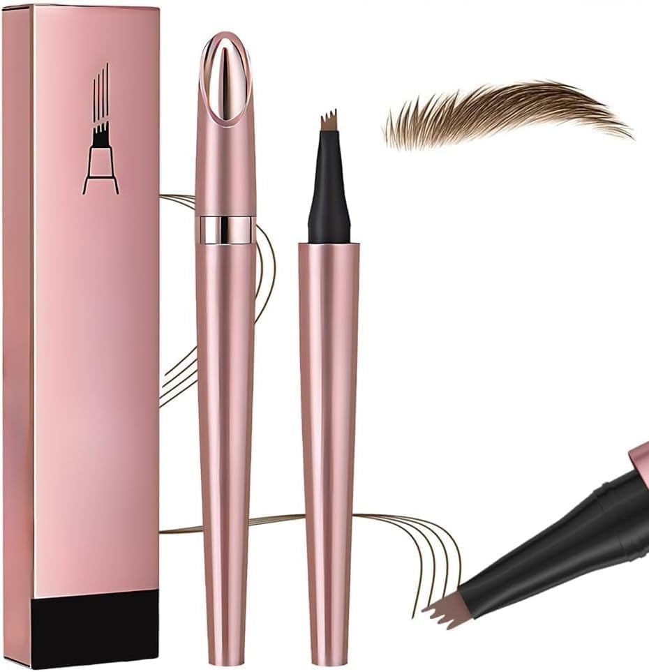 Magic Eyebrow Pencil - 2 In 1 Magic 4-Tip Eyebrow Pencil, 2024 New 3d Waterproof Microblading Eyebrow Pencil Contouring Pen - Natural Long-Lasting Fine Stroke Eyebrow Pen (Light Brown)