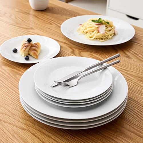 VEWEET Serviesset Basic Serie, 36-delig, van wit porselein, met dinerbord van 27 cm, dessertbord van 19,3 cm, ontbijtkom van 14,2 x 7 cm, servies voor 12 personen - Image 7