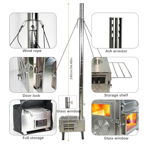 Portable 304 Stainless Steel Hot Tent Stove