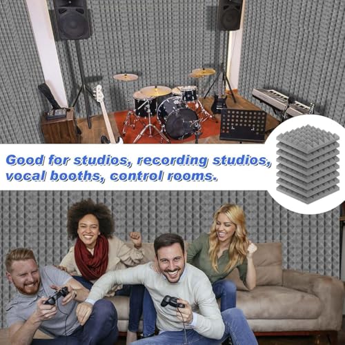 Image of Pyramid Soundproofing Studio Acoustic Foam (1 Sheet / (6'x3')) - 2 Inches Inches High Density, Soundproof Foam, Noise Reduction,Echo Absorption (Grey, 1 Sheet / (6'x3'))