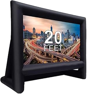 20 Feet Inflatable Outdoor Movie Projector Screen, XHYCPY Blow Up Projector Screen Projection Screen for Outdoor Backyard - Includes Powerful Blower, Base Stakes, Tie-Downs and Storage Bag (20feet)