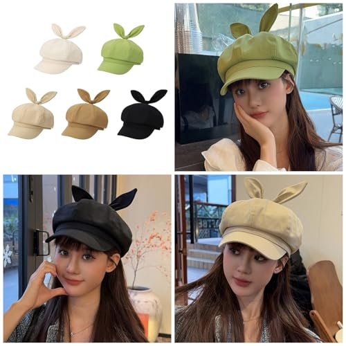 Hat Wear,Girls Painter French Berets Rabbits Ear for Holiday Photography Handmade Cartoon2