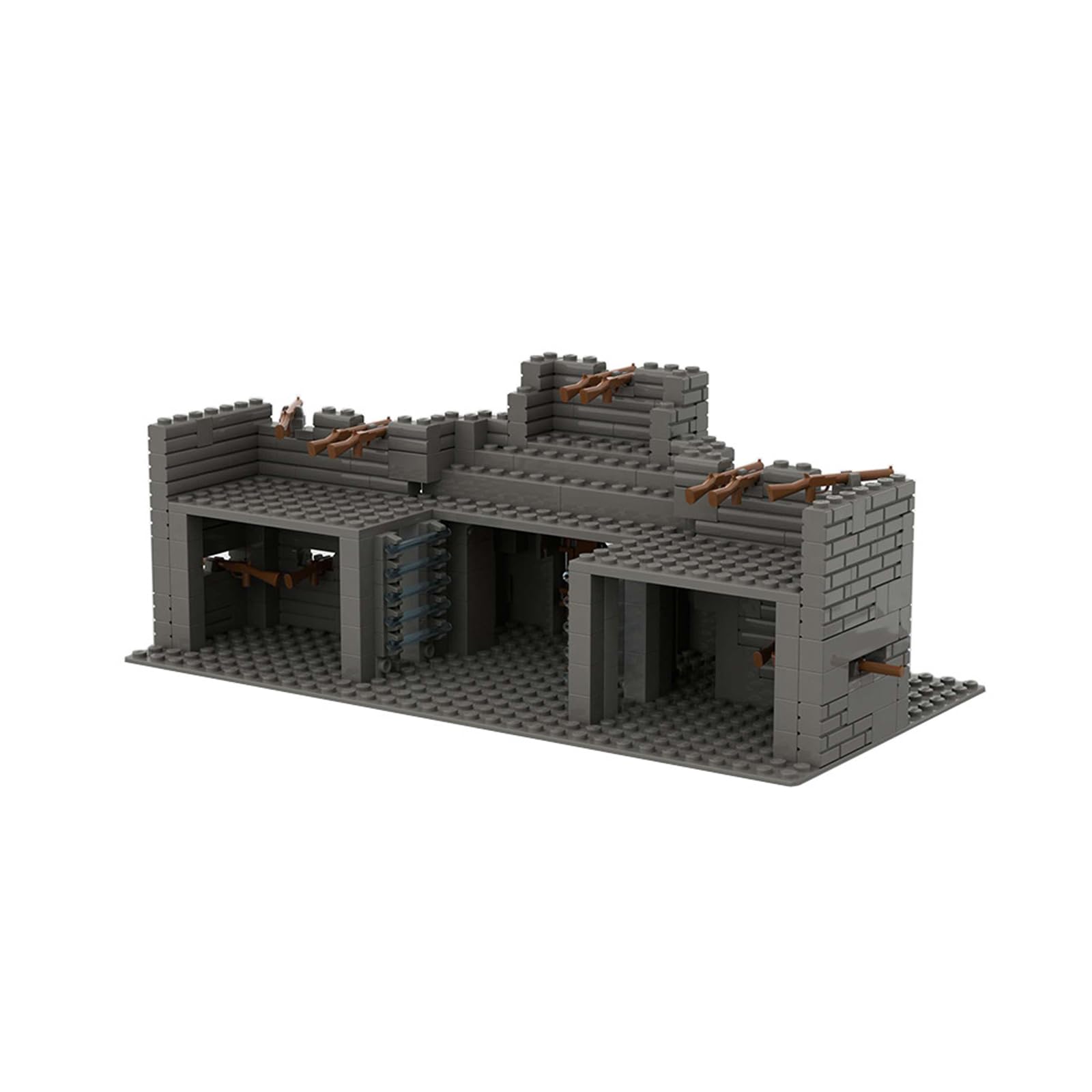 Blocchi di bloccaggio WW2 scena militare con set di armi, blocchi di costruzione base kit di costruzione diorama