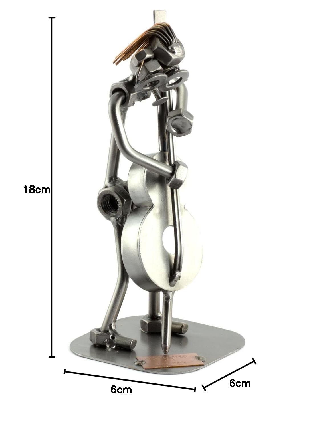 Steelman24 I Figurka ze śrub kontrabass I Made in Germany I rękodzieło I pomysł na prezent I figurka stalowa I metalowa I metalowy ludzik