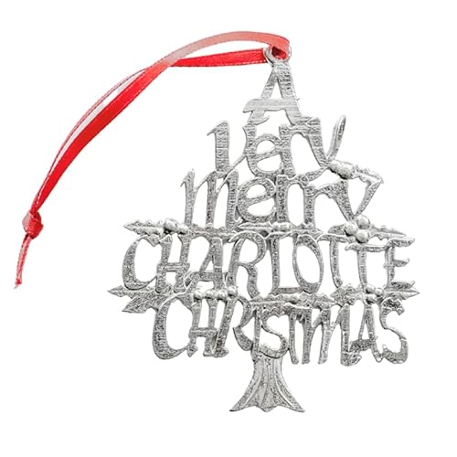 House of Morgan Pewter - Handmade Charlotte Ornaments Gift Set - North Carolina Metal Home Decorations - CLT Graduate Present for Best Friend