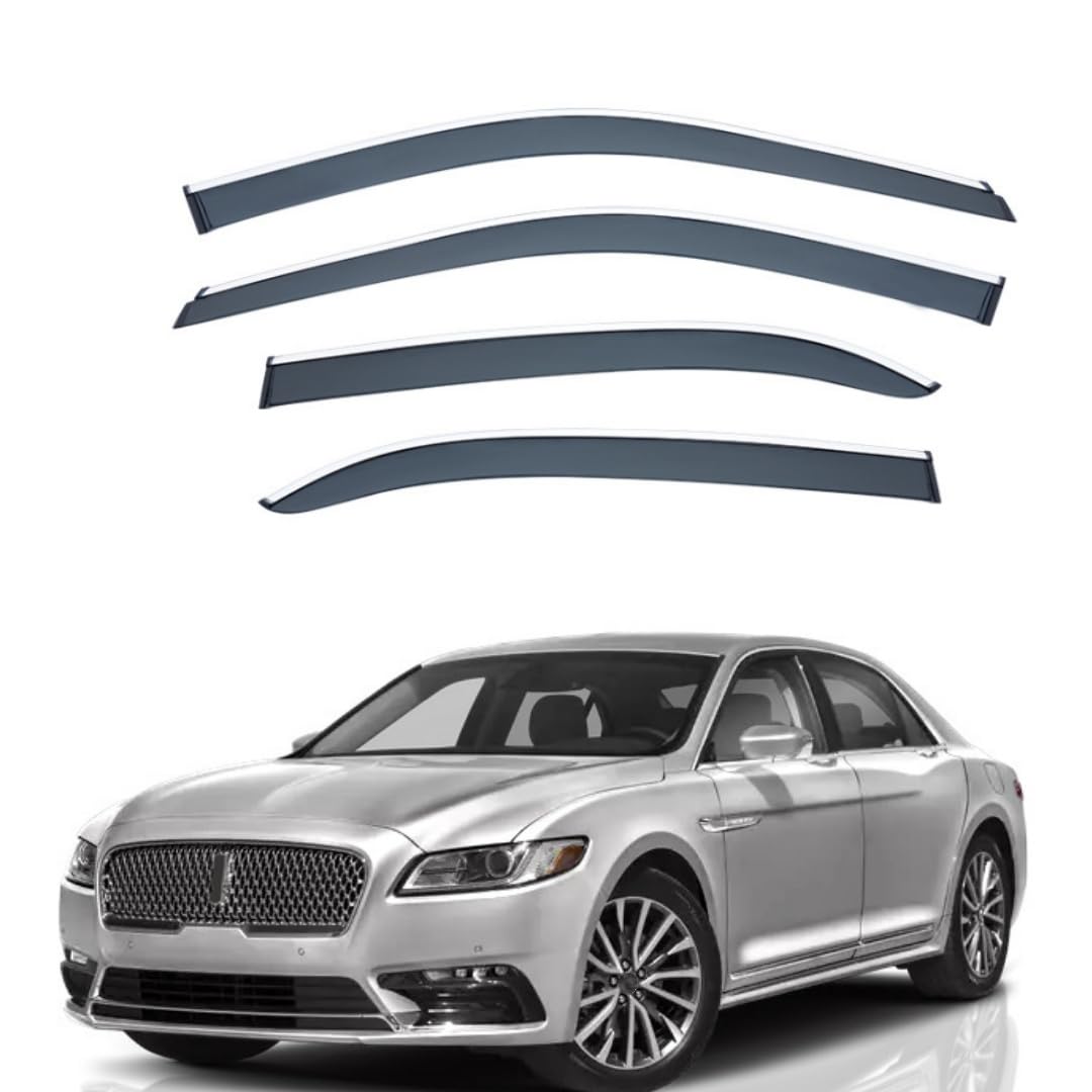 FENGJP Car Window Wind Deflectors for LINCOLN CONTINENTAL MK10 2017-2020, Window Wind Deflector Visor Rain Smoke Guards Automotive Accessories