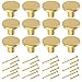 25mm Pomo para Armario Redondo , BIGLUFU 12 Piezas Latón Tiradores Cajones Cocina Dorados Perillas de Cajón con 2 Tornillos de Tamaño para Muebles, Armarios, Puertas, Cajones y Cómodas