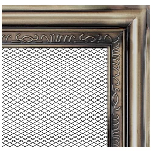 Kratki Lüftungsgitter Dekoratives Gitter für Kamine verziert mit Weißen Buchstaben für Moderne Innenräume Pulverbeschichteter Edelstahl Leicht 27,5x15,2x4,5 cm Gold RUSTIKAL