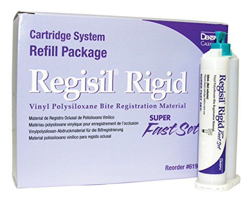 Dentsply 619425 Regisil Rigid Super Fast Set VPS Bite Registration Material, Purple, 50mL Cartridges Refill (Pack of 4)