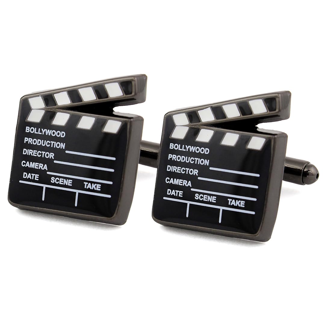 peluche Action Grey Rhodium Plated Shirt Cufflinks for Men-picture-5