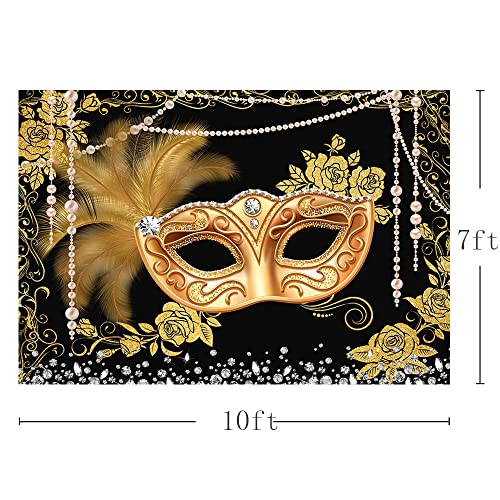 MEHOFOND Fondo Fotográfico 10x7ft Oro Negro miniatura 2